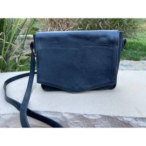 Handmade black leather purse